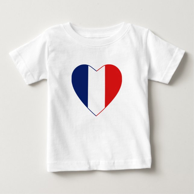 Pour Bébé T-shirt Coeur du drapeau français (Devant)