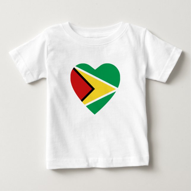 Pour Bébé T-shirt Coeur du drapeau guyanais (Devant)