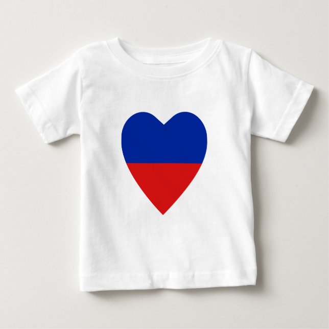 Pour Bébé T-shirt Coeur du drapeau haïtien (Devant)