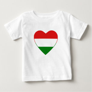 Pour Bébé T-shirt Coeur du drapeau hongrois