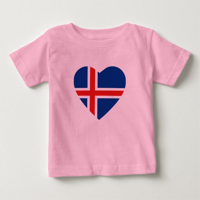Pour Bébé T-shirt Coeur du drapeau islandais (Devant)