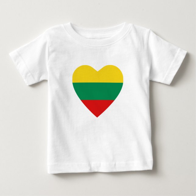 Pour Bébé T-shirt Coeur du drapeau lituanien (Devant)