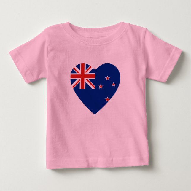 Pour Bébé T-shirt Coeur du drapeau néo-zélandais (Devant)
