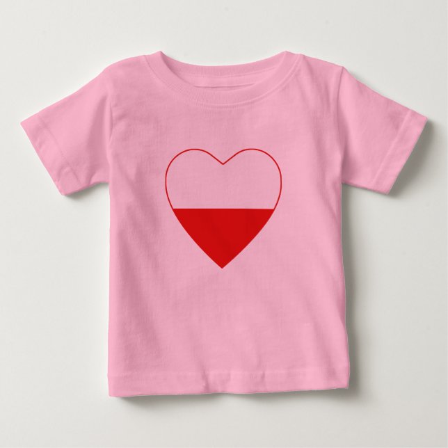Pour Bébé T-shirt Coeur du drapeau polonais (Devant)