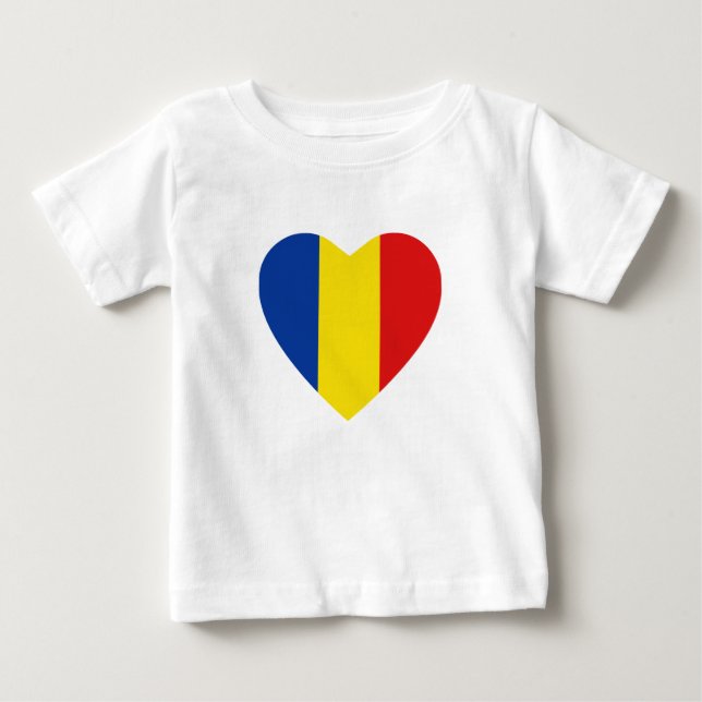 Pour Bébé T-shirt Coeur du drapeau roumain (Devant)