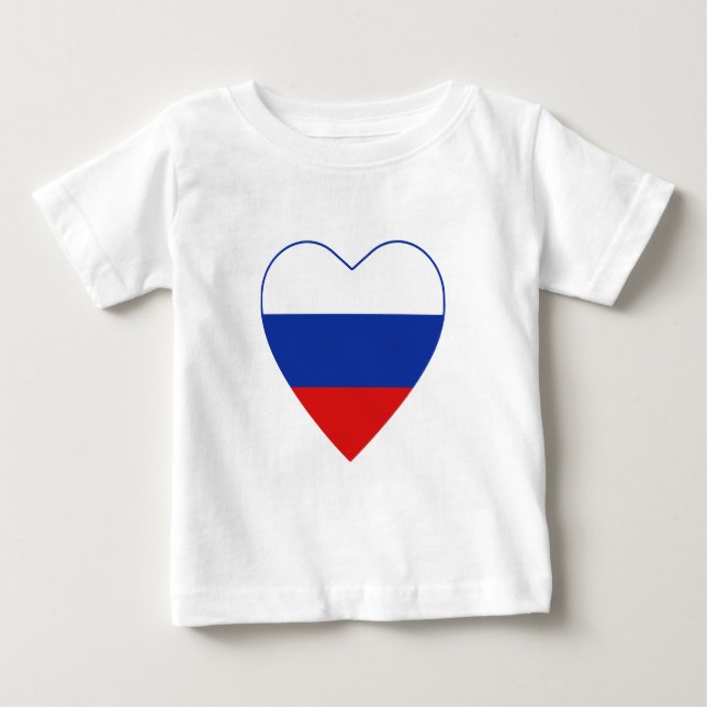 Pour Bébé T-shirt Coeur du drapeau russe (Devant)