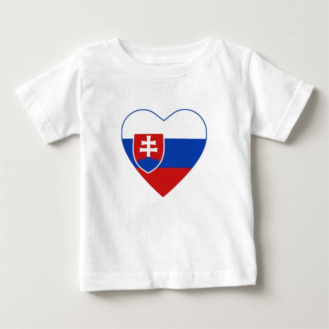 Pour Bébé T-shirt Coeur du drapeau slovaque (Devant)