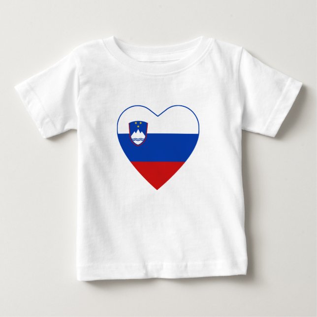 Pour Bébé T-shirt Coeur du drapeau slovène (Devant)