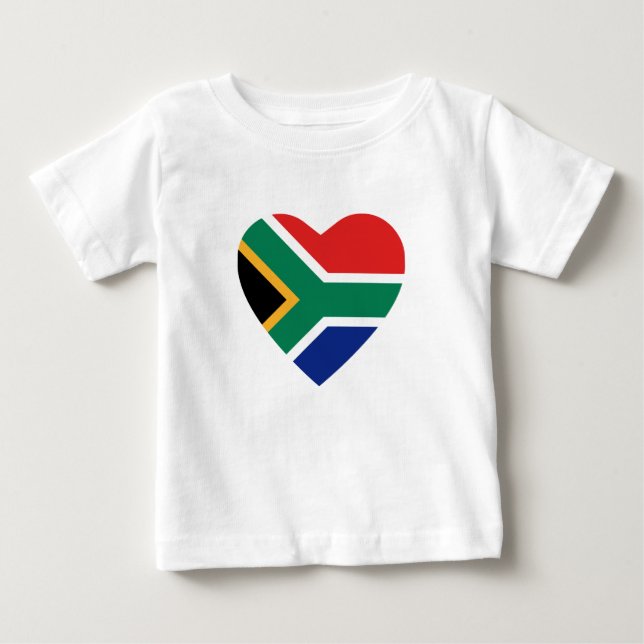 Pour Bébé T-shirt Coeur du drapeau sud-africain (Devant)