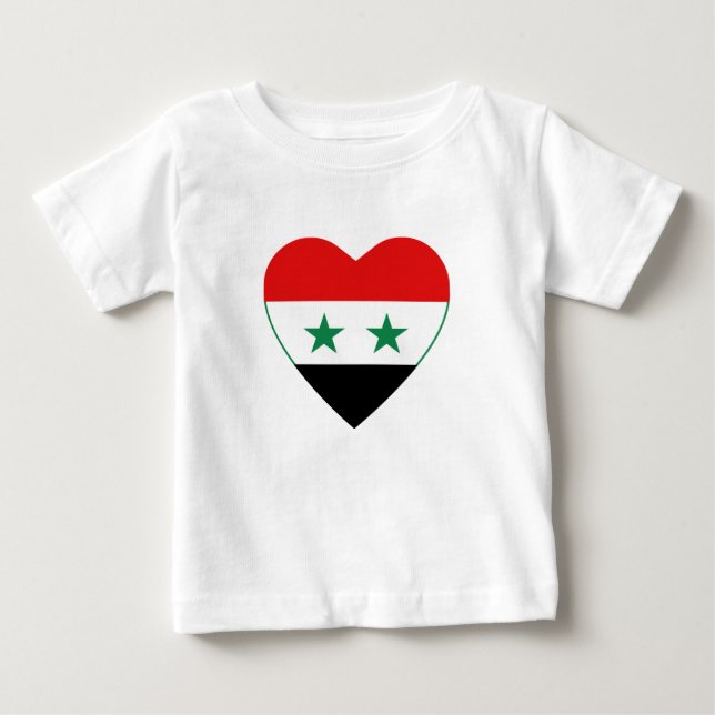 Pour Bébé T-shirt Coeur du drapeau syrien (Devant)