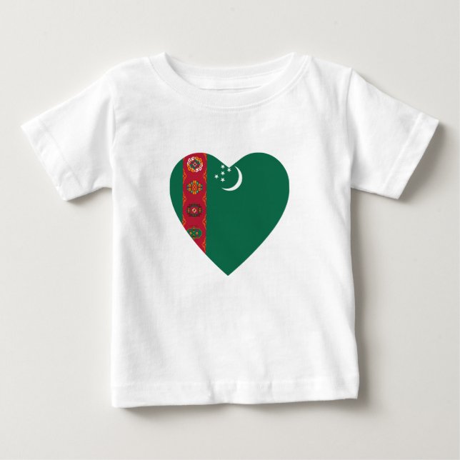 Pour Bébé T-shirt Coeur du drapeau turkmène (Devant)