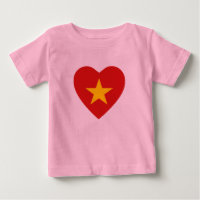 T-shirt Coeur du drapeau vietnamien