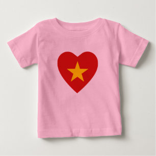 Pour Bébé T-shirt Coeur du drapeau vietnamien
