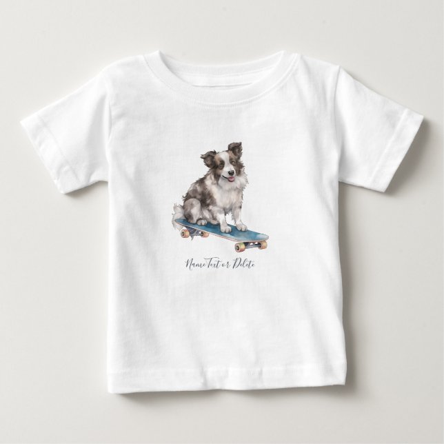 Pour Bébé T-Shirt Colley à Border Aquarelle (Devant)