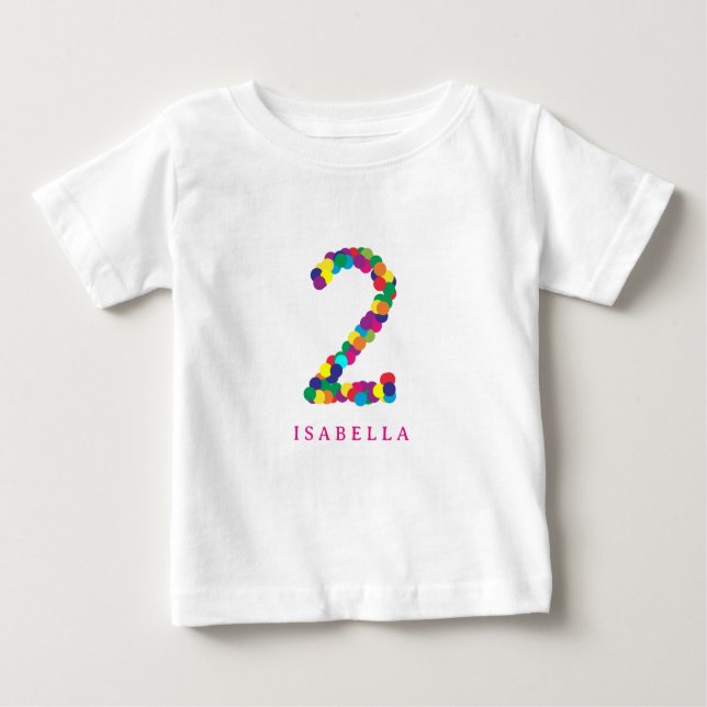 Pour Bébé T-shirt couleur arc-en-ciel 2ème / deuxième annive (Devant)