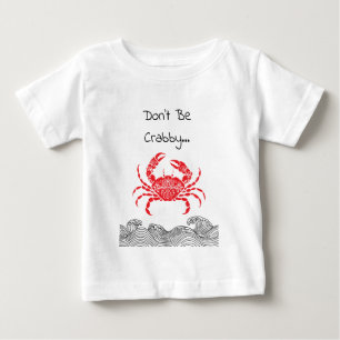 Pour Bébé T-Shirt Crabe et Vagues Mandala Rouge