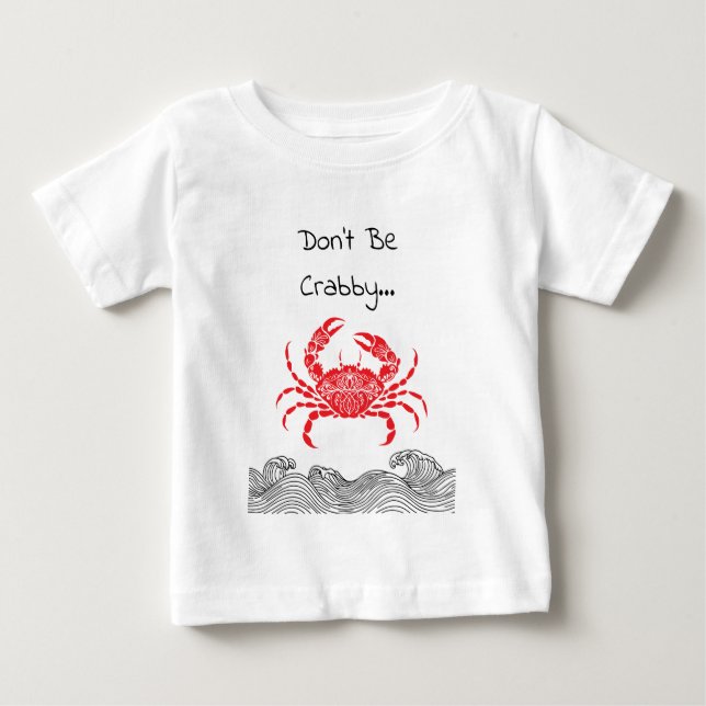 Pour Bébé T-Shirt Crabe et Vagues Mandala Rouge (Devant)