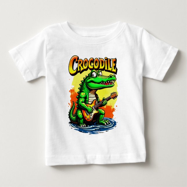 Pour Bébé T-Shirt Crocodile amusant : Graphisme Guitare (Devant)