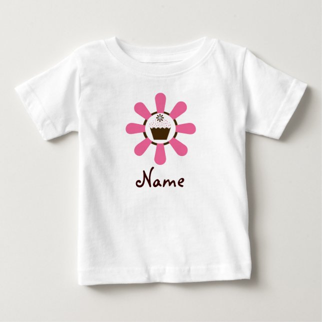 Pour Bébé T-shirt Cupcake "Birthday Gril" (Devant)