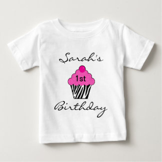 Pour Bébé T-shirt Cupcake personnalisé d'anniversaire