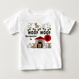Pour Bébé T-shirt customisé d'anniversaire de chiot