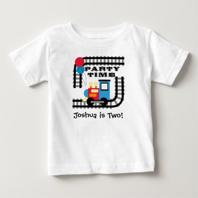 Pour Bébé T-shirt customisé de train de temps de partie (Devant)