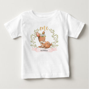 Pour Bébé T-shirt Cute Fawn 1er anniversaire