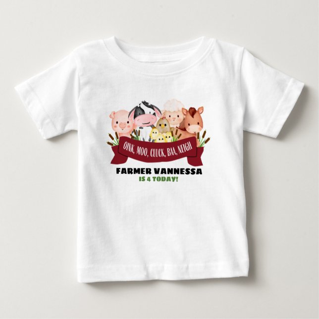 Pour Bébé T-Shirt d'anniversaire de la ferme (Devant)