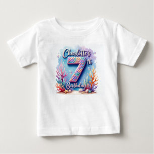 Pour Bébé T-shirt d'anniversaire de la sirène - Nom et âge p