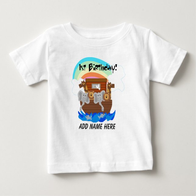 Pour Bébé T-shirt d'anniversaire de l'arche de Noé (Devant)