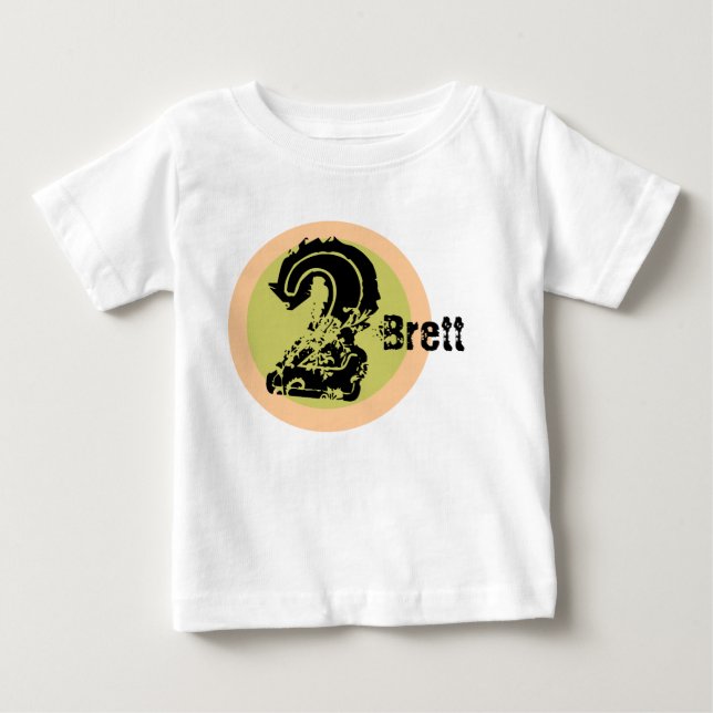 Pour Bébé T-shirt d'anniversaire de nom et d'âge de cercle (Devant)