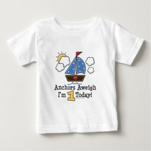 Pour Bébé T-shirt d'anniversaire de voilier Aweigh d'Ancres