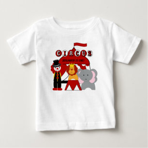 Pour Bébé T-shirt d'anniversaire du cirque rouge et blanc cu