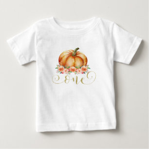 Pour Bébé T-shirt d'anniversaire du citrouille floral des
