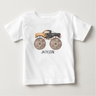 Pour Bébé T-shirt d'anniversaire Monster Truck personnalisé