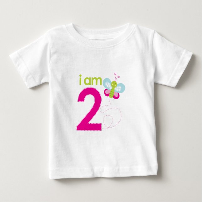 Pour Bébé T-shirt d'anniversaire papillon (Devant)