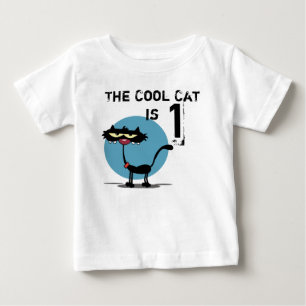 Pour Bébé T-shirt d'anniversaire personnalisable Chat cool