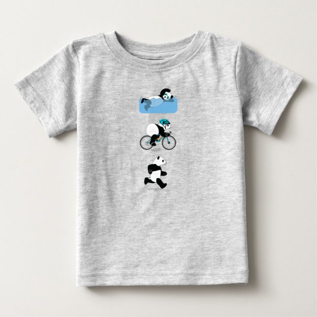 Pour Bébé T-shirt de Babys de triathlon de panda (Devant)