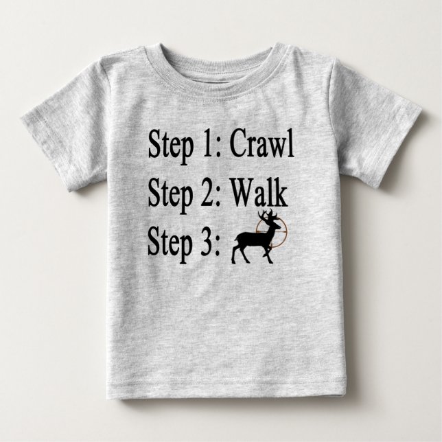 Pour Bébé T-shirt de chasse Baby Steps (Devant)