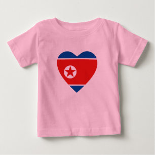 Pour Bébé T-shirt de coeur de drapeau de la Corée du Nord