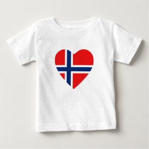 Pour Bébé T-shirt de coeur de drapeau de la Norvège
