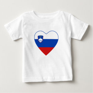 Pour Bébé T-shirt de coeur de drapeau de la Slovénie
