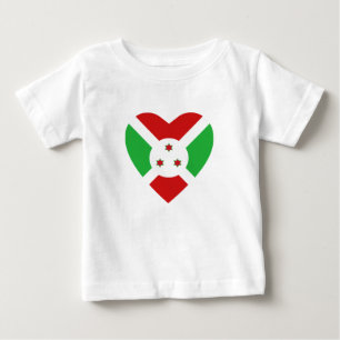Pour Bébé T-shirt de coeur de drapeau du Burundi