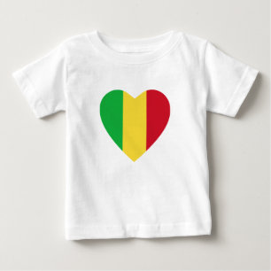 Pour Bébé T-shirt de coeur de drapeau du Mali