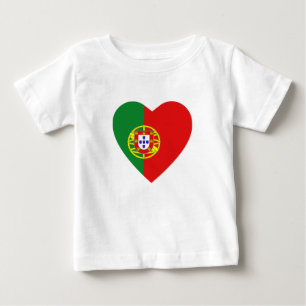 Pour Bébé T-shirt de coeur de drapeau du Portugal
