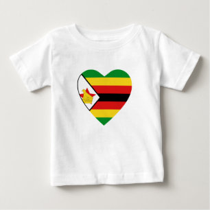 Pour Bébé T-shirt de coeur de drapeau du Zimbabwe