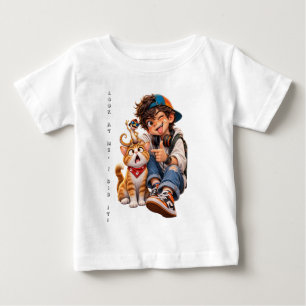 Pour Bébé T-shirt de dessin animé avec un garçon mignon et d