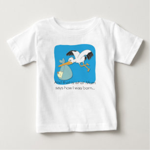Pour Bébé T-shirt de dessin animé de cigogne mignonne portan