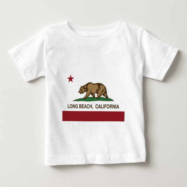Pour Bébé T-shirt de drapeau de République de Long Beach la (Devant)