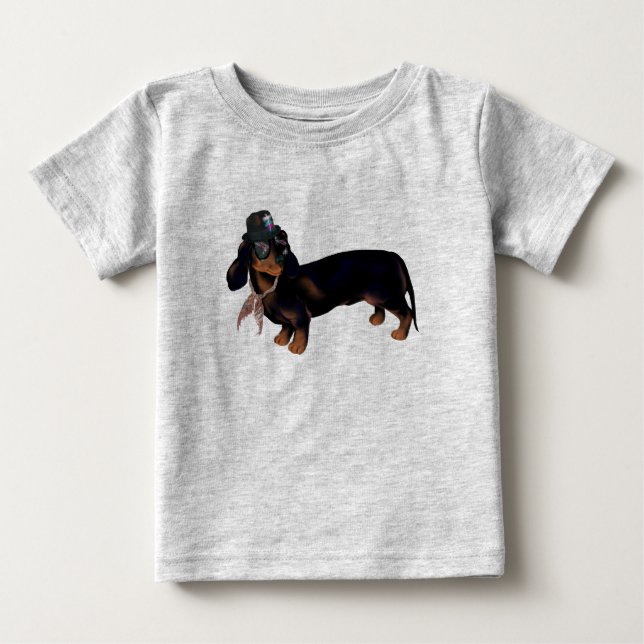Pour Bébé T-shirt de fantaisie de teckel (Devant)